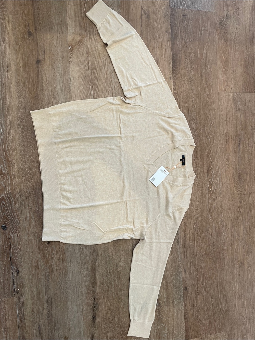 Quince Light Cream V-Neck Sweater